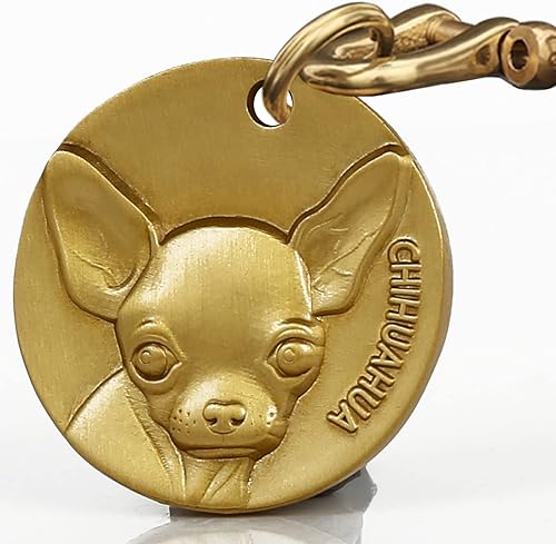 Etiqueta para perro retro de cobre puro tridimensional con estampado de mascotas en relieve, etiquetas personalizadas para mascotas, etiquetas de