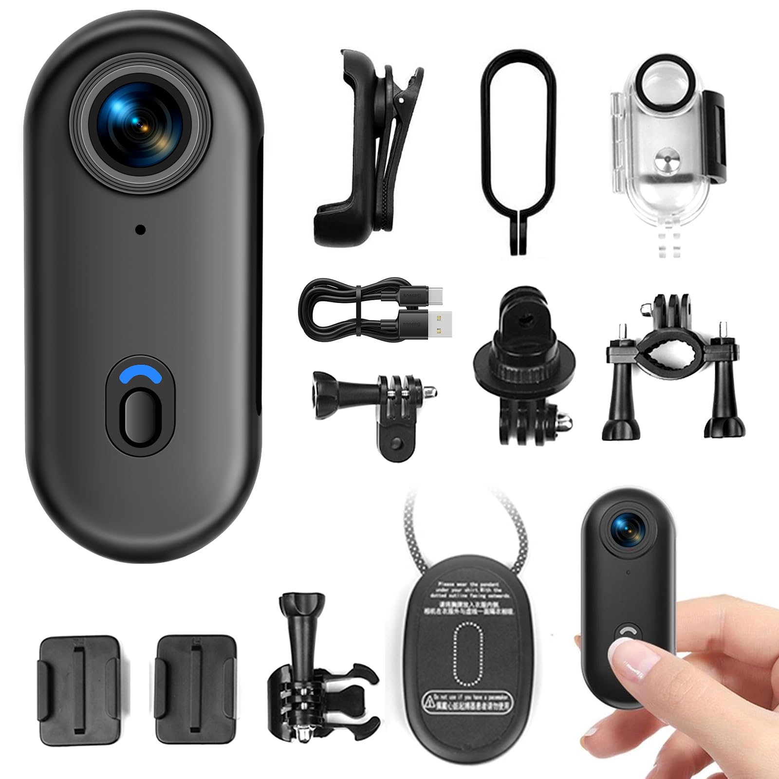 Amazon | アクションカメラ 4K ウェアラブルカメラ 120°広角 小型 