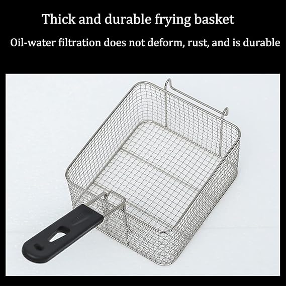 Commercial Deep Fryer, Large Capacity Propane Gas, Stainless Steel, Outdoor Use, Includes Double Basket and Lid~/