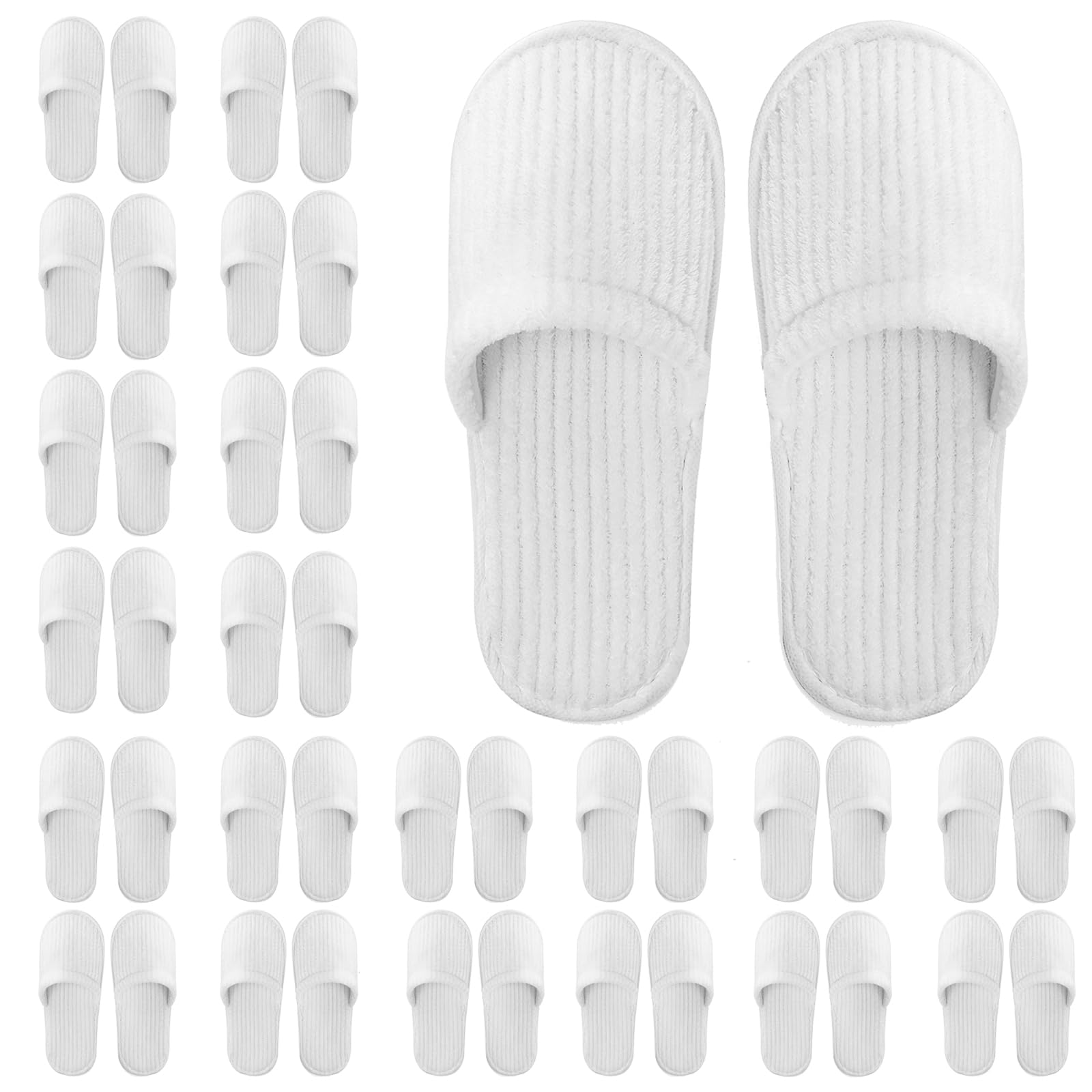 Frcctre 15-20 Pairs Disposable Slippers, Non-Slip Disposable Women Spa Slippers Portable Indoor Slipper for Guests Hotel Home Travel Wedding Salon, Individually Wrapped