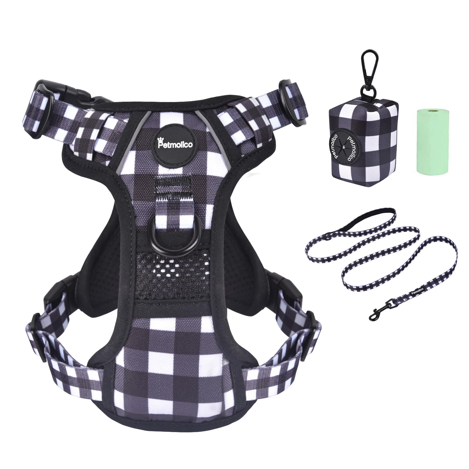 Petmolico No Pull Dog Harness Set - 2 Leash Attachment Easy Control Handle โ image 1