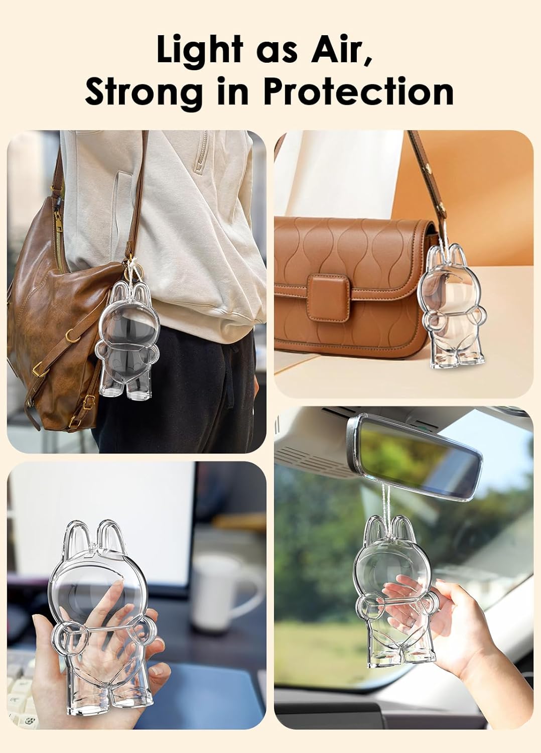 Protective Case Cover for Standing - Crystal-Clear Hard Display Box with Keychain & Dustproof Cover, Dustproof Scratch-Resistant Portable Hanging Case for Standing(Figure Not Included)