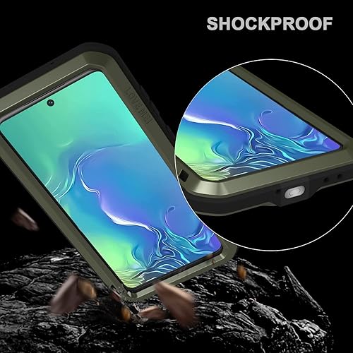 Miniatura 5 de LOVE MEI Funda militar resistente para Samsung Galaxy S21 FE 5G, con protector de pantalla de vidrio templado, a prueba de golpes, a prueba de
