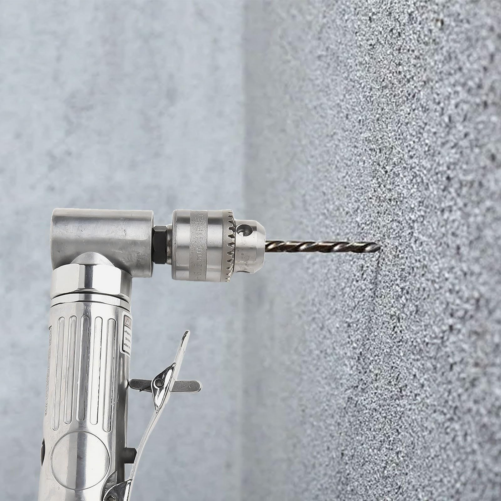 Besttoolifes Perceuse pneumatique à angle droit de 6,35 mm à haute vitesse, outil de perceuse pneumatique réversible à angle droit, vitesse de ralenti 15 000 tr/min avec clé à douille
