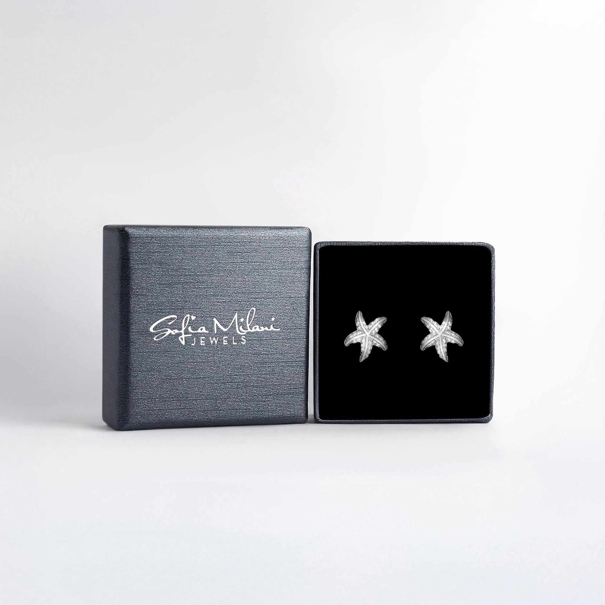 SOFIA MILANI - Damen Ohrringe 925 Silber - mit Zirkonia Steinen - Seestern Ohrstecker