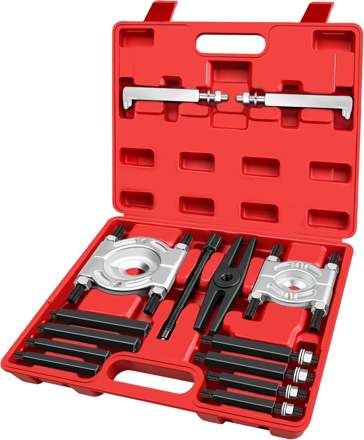 WETT Bearing Puller and Splitter Set, 14-Piece Heavy Duty Pinion Wheel Removal Hub Axle Bearing Puller Tool Set, 5 Ton Capacity Bearing Separator with 2" & 3" Bearing Separator Jaws