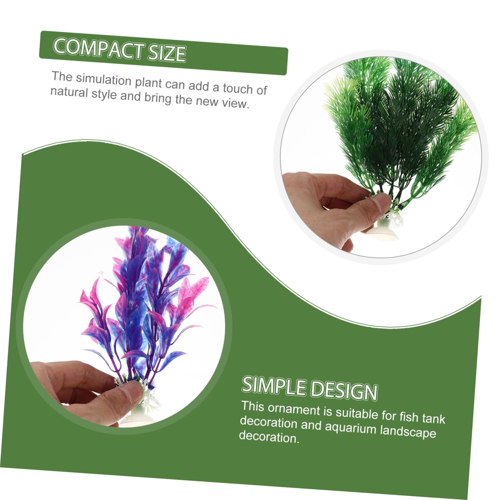 YARNOW 4 Set Acquario Paesaggistico Piante Acquatiche Decorazioni Del Serbatoio Impostore Pianta Vaso Da Terrario Fioriere Piante Finte Arredamento Impianti Falso Plastica 6 Pezzi * 4