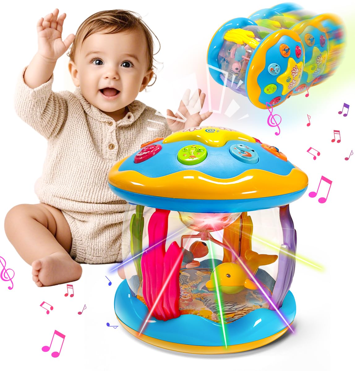 Juguetes para Bebés de 6 a 12 Meses Juguetes Musicales Giratorios Que se Iluminan o para Bebés de 12 a 18 Meses Juguetes para Gatear para 3 6 8 9 10 12 18 Meses Niños Niñas Pequeños Regalos