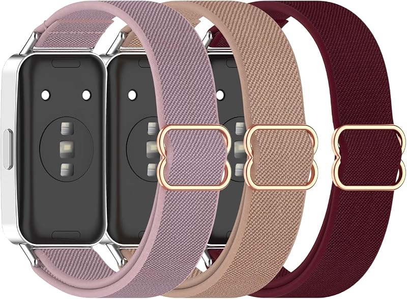 BabyValley Compatible with Huawei Band 10 9 8 Strap, Soft Breathable Adjustable Elastic Sport Strap Replacement Nylon Watch Wristband for Huawei Band 10 9 8 Smartwatch Accessories
