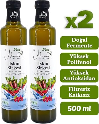Rhubarb Vinegar High Polyphenol and Antioxidant Natural Fermentation - Rhubarb Vinegar (500 ml x2 Pieces, Flood)
