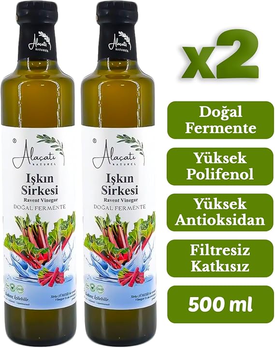 Rhubarb Vinegar High Polyphenol and Antioxidant Natural Fermentation - Rhubarb Vinegar (500 ml x2 Pieces, Flood)