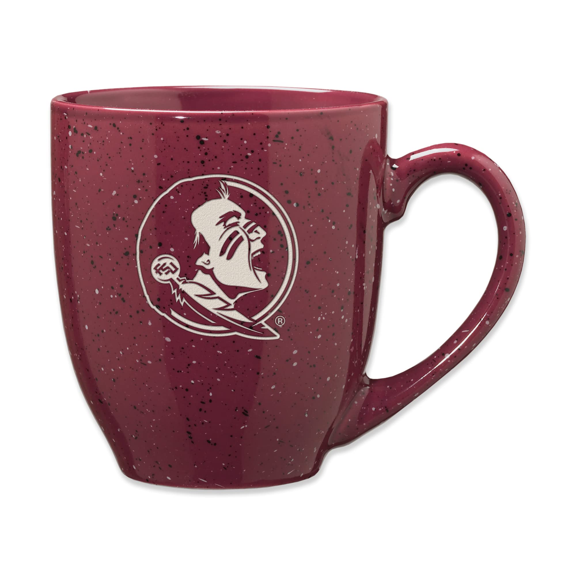 Rico Industries NCAA 16 oz Team Color Laser Engraved Speckled Ceramic Coffee Mug