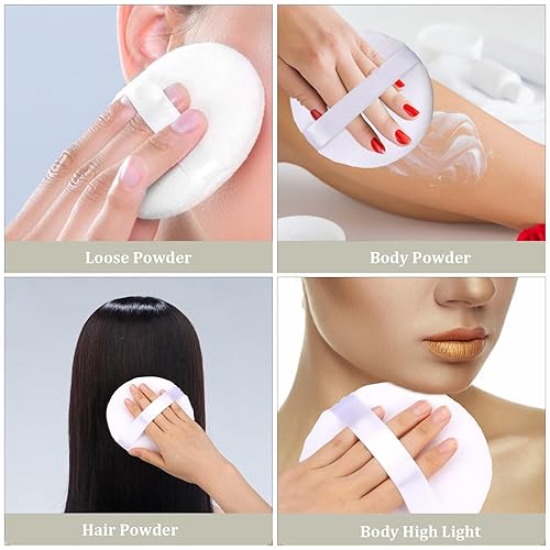 Miniatura 4 de 1 paquete de 1 soplete grande de 5 pulgadas para polvo facial, ultra suave, lavable, suelto, esponja de mezcla redonda, esponja para ajustar el