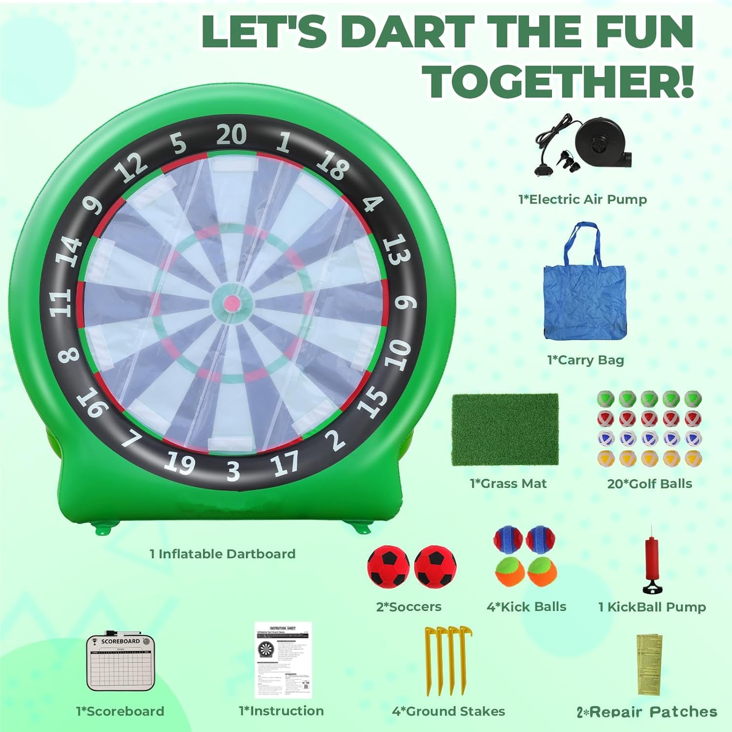 Tablero de Dardos de fútbol Golf Inflable Cargado Gigante Inflable,Juegos y Bombas de Lanzamiento