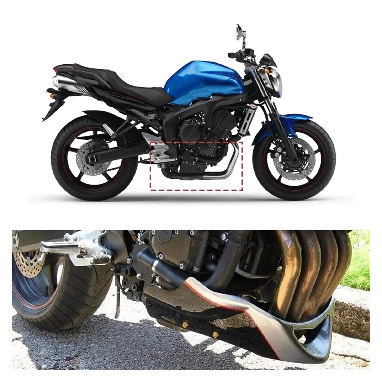 Ali Aerodinamiche Per FZ6 FZ6N 6S S2 2004-2010 Protezione Motore Per Moto ABS Modifica Puntale Spoiler Inferiore Carenatura Inferiore Mento Copertura Winglet(Matte Black)