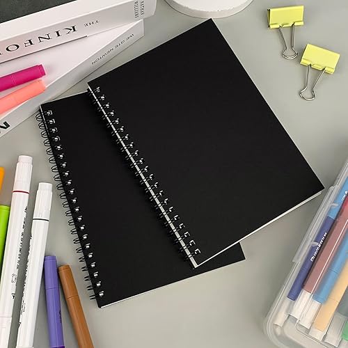 Miniatura 6 de DSTELIN Cuaderno de espiral en blanco, paquete de 6, tapa suave, libro de bocetos, 100 páginas/50 hojas, 7.5 pulgadas x 5.1 pulgadas, 100 GSM,