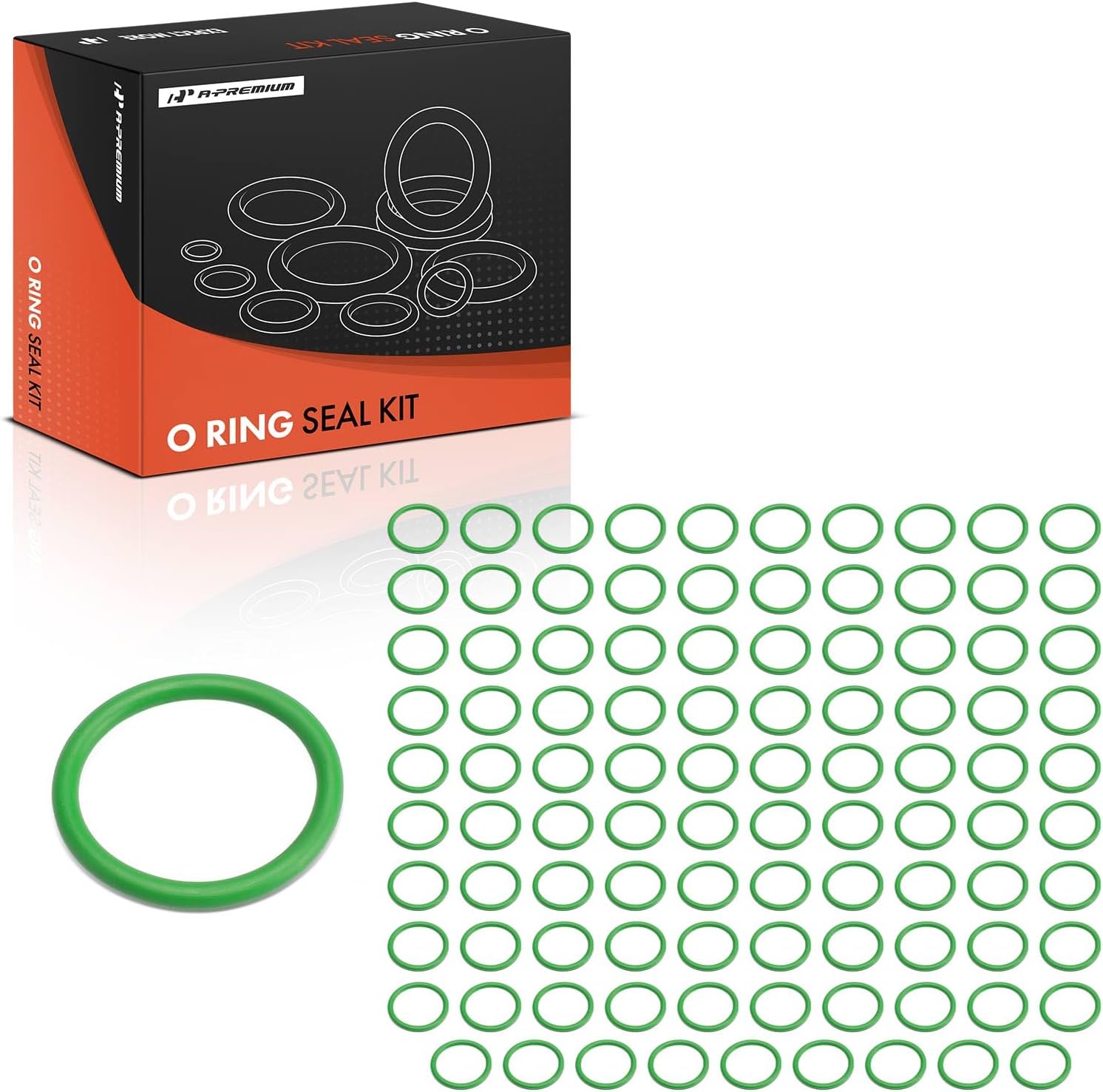 A-Premium Universal AC System Repair Kit, Exact ID (25.00±0.25mm) Exact CS (3.1±0.10mm), HNBR, 100Pcs