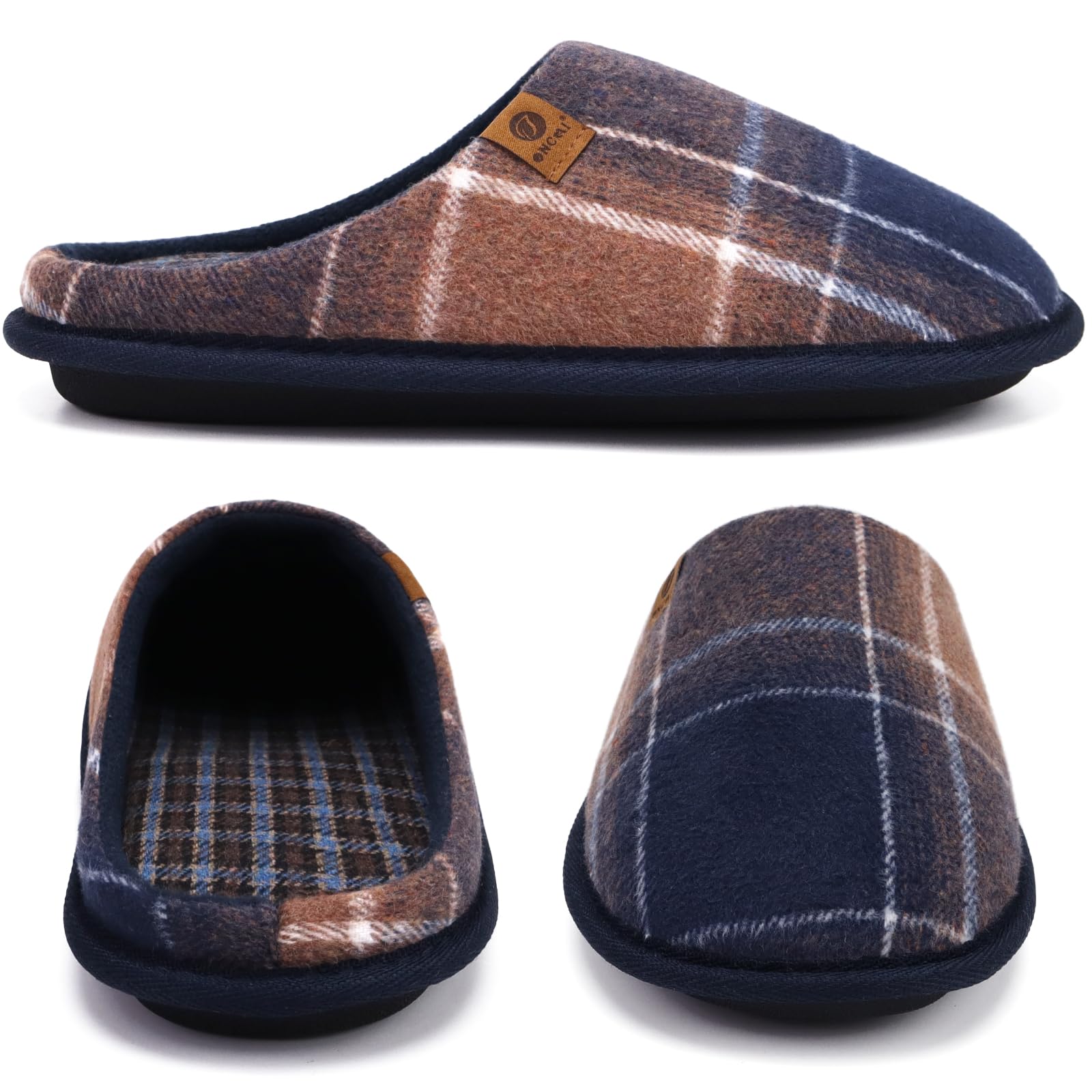 ONCAI Pantofole da Uomo Invernali, Comoda Memory Foam Calde Scarpe da Casa in Lana Con Suola Antiscivolo Taglia 40-49 EU