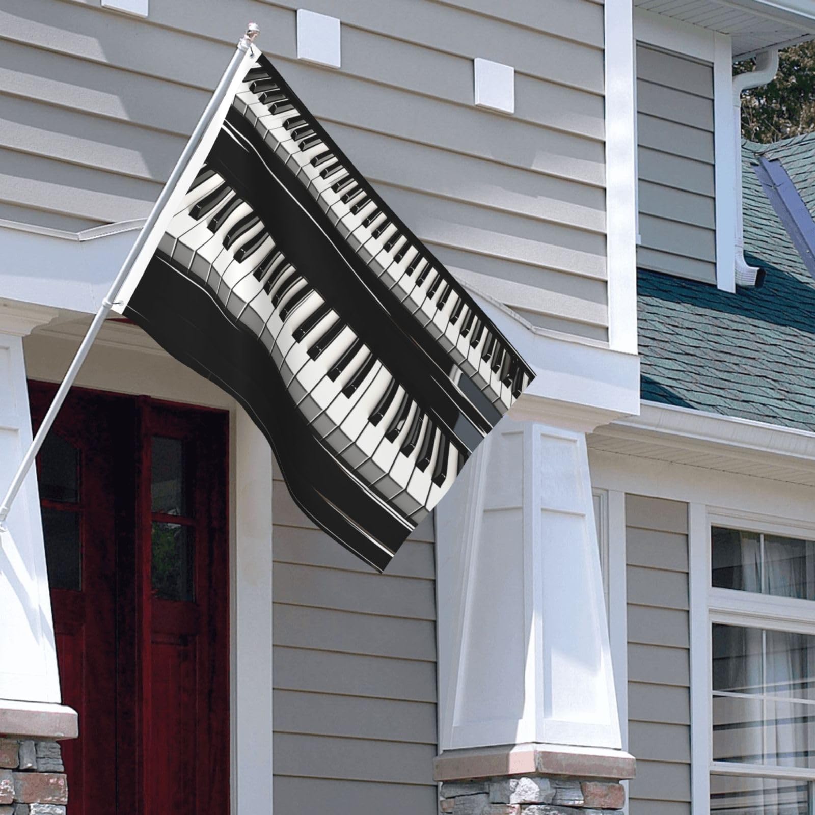 Drapeau de jardin touches de piano double face avec œillets - 8
