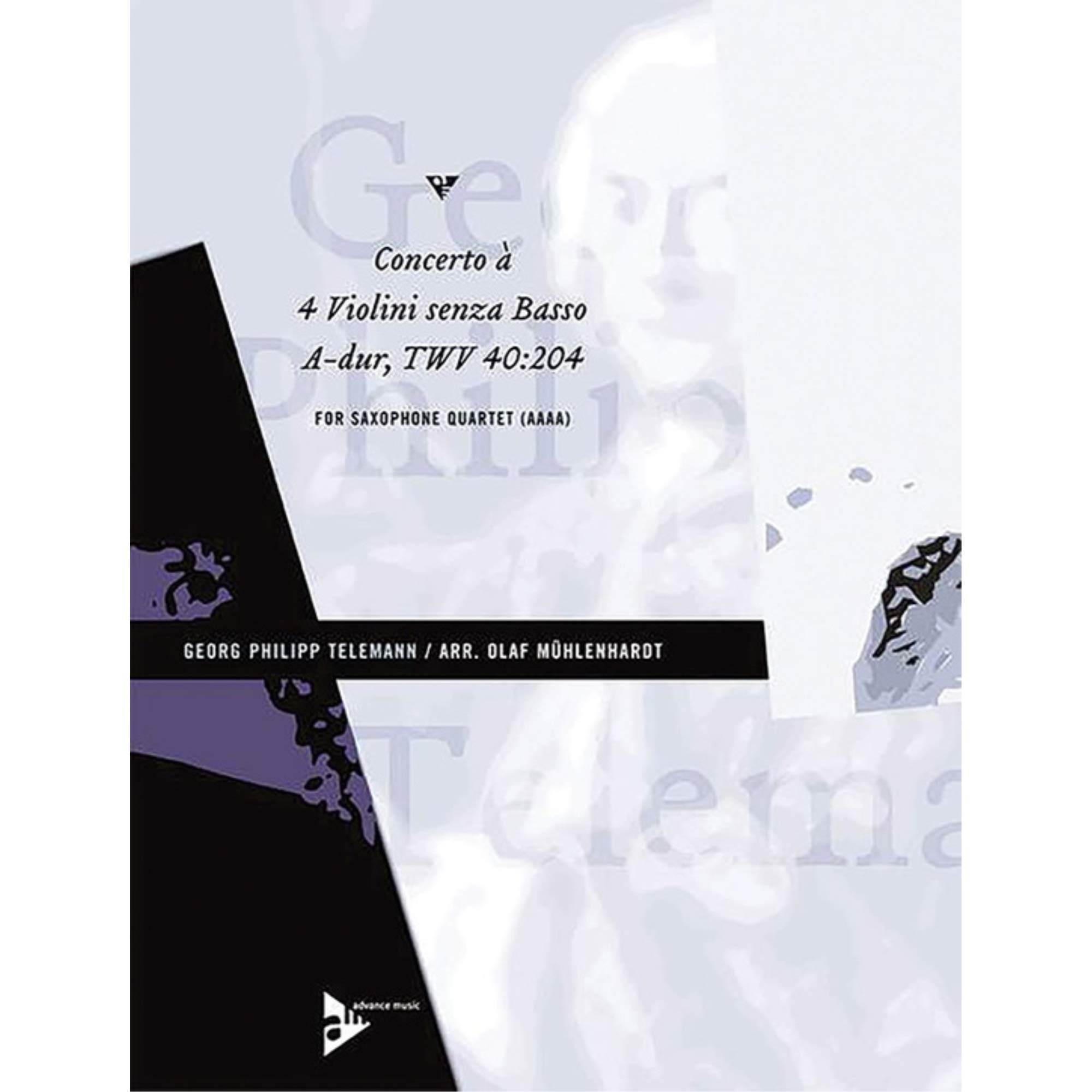 Concerto à 4 Violini partition pour jouer Telemann en quatuor de saxophones