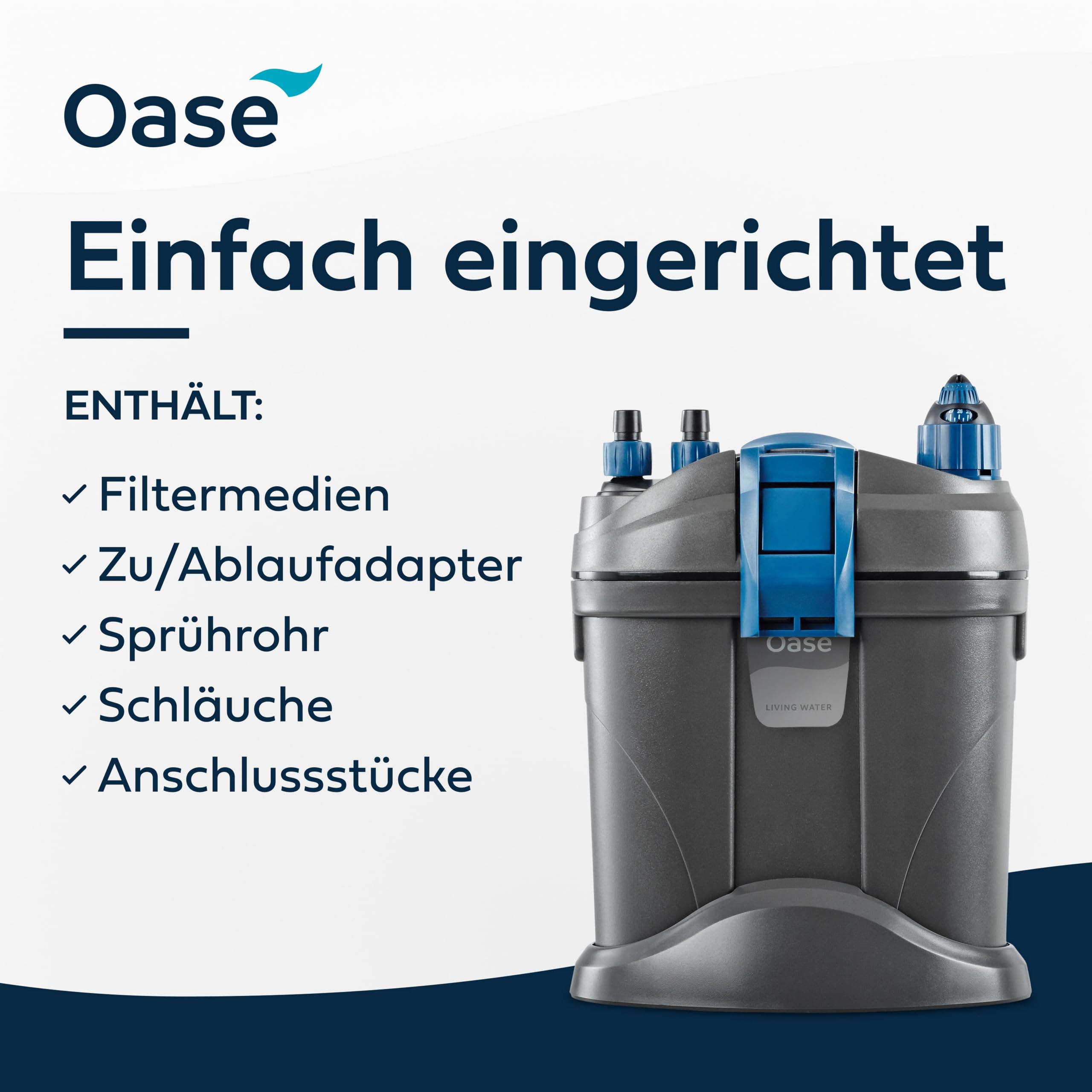 OASE 42667 FiltoSmart Thermo 100, Aquarium Außenfilter mit Heizer 100 W, für Süß- und Meerwasser, bis 100 L