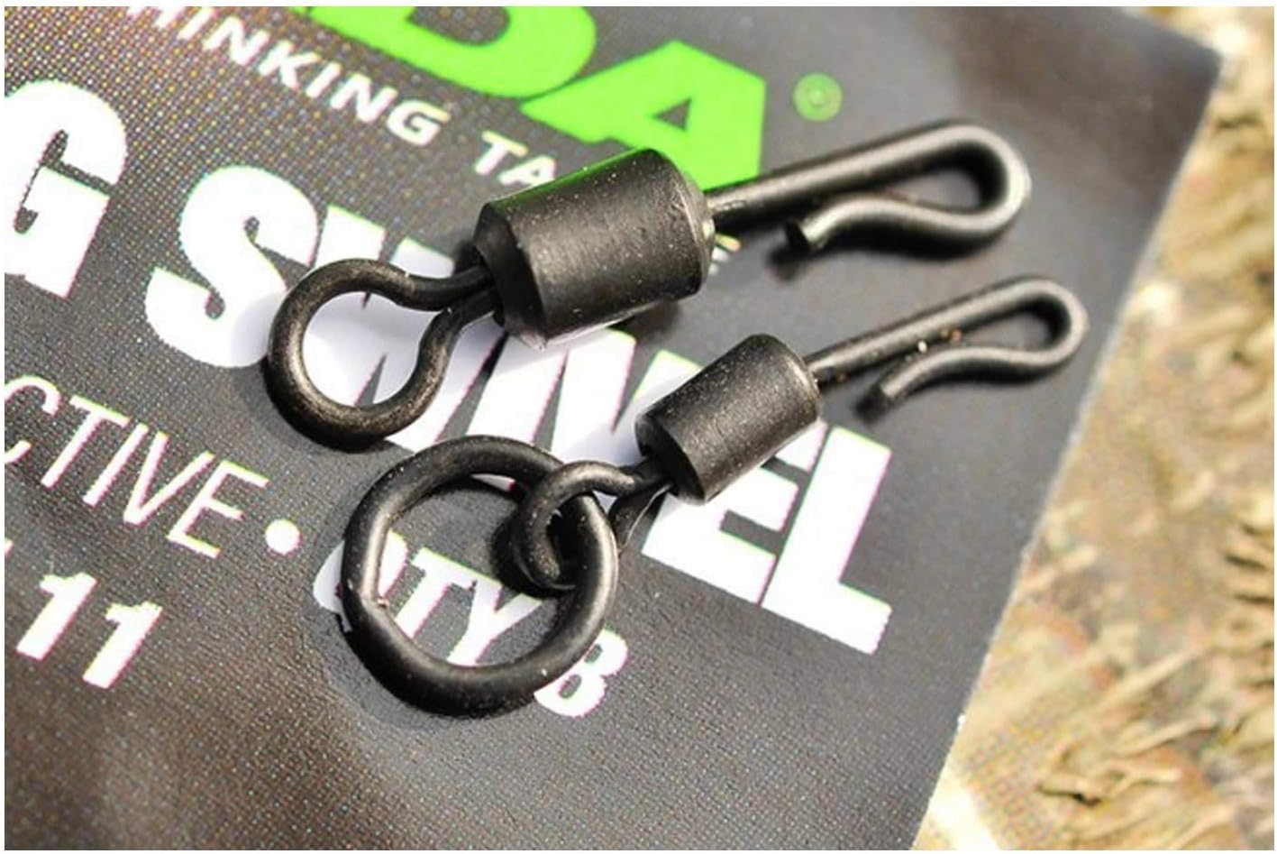 Korda Quick Change Swivel Size 8 | Anti-Glare, Quick Hook Link Change, Carp Fishing Terminal Tackle, Fits Lead Clips & Inline Leads, Pack of 10