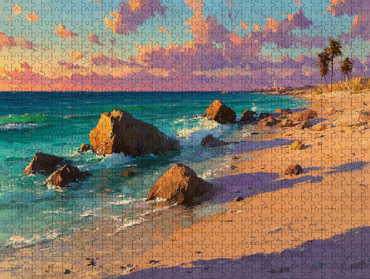Vista Al Mar Puzzle Madera, Sunset Puzzle 2000 Piezas Adultos con Compact Box 99x70cm, Rompecabezas Desafiante, DIY Juegos de Rompecabezas Creativos para Hombres Mujeres, Decoración Verano, 0-5964