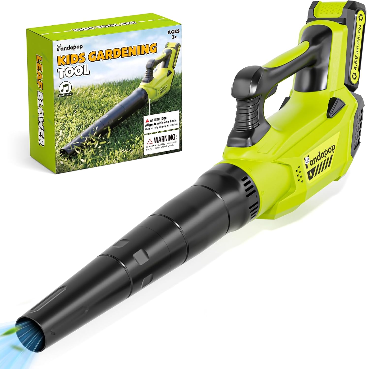 Pandapop Kids Tools Set, Kids Leaf Blower with Upgraded Airflow & Sounds | Two Stage Toy Leaf Blower, Toddler Outdoor Toys, Kids Gardening Tools, Christmas Birthday Gifts for Boys & Girls 3 4 5 6 7 8