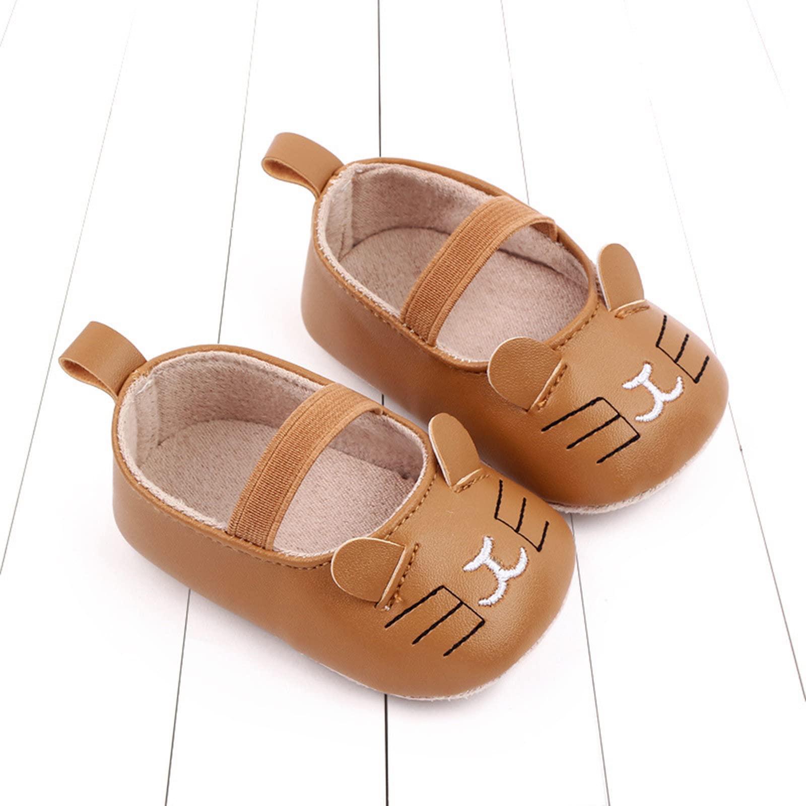 Spring and Summer Children Baby Toddler Shoes Boys and Girls Casual Shoes Flat Soles Light and Comfortable Solid Color Cartoon Cat Shape Shoes for Toddlers (Brown, 6 Toddler)