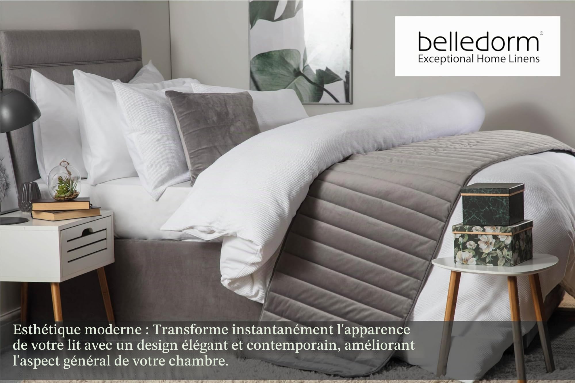 Belledorm - Tour de lit extra large (48,3 cm) - Transforme votre base de lit - Imitation daim de luxe, lin, King