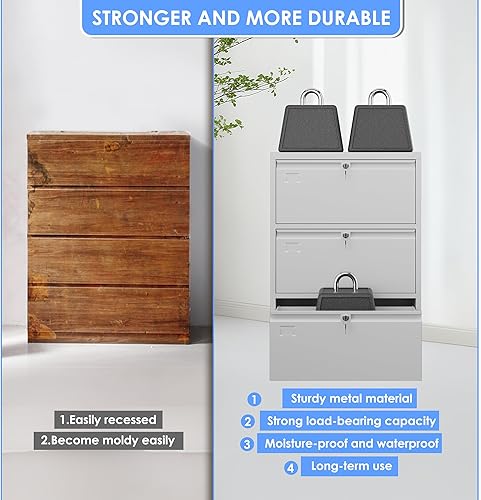 Miniatura 6 de Aobabo Archivador lateral ancho de 3 cajones, archivador de metal con cerradura, adecuado para archivos colgantes en casa, oficina, escuela, tamaño