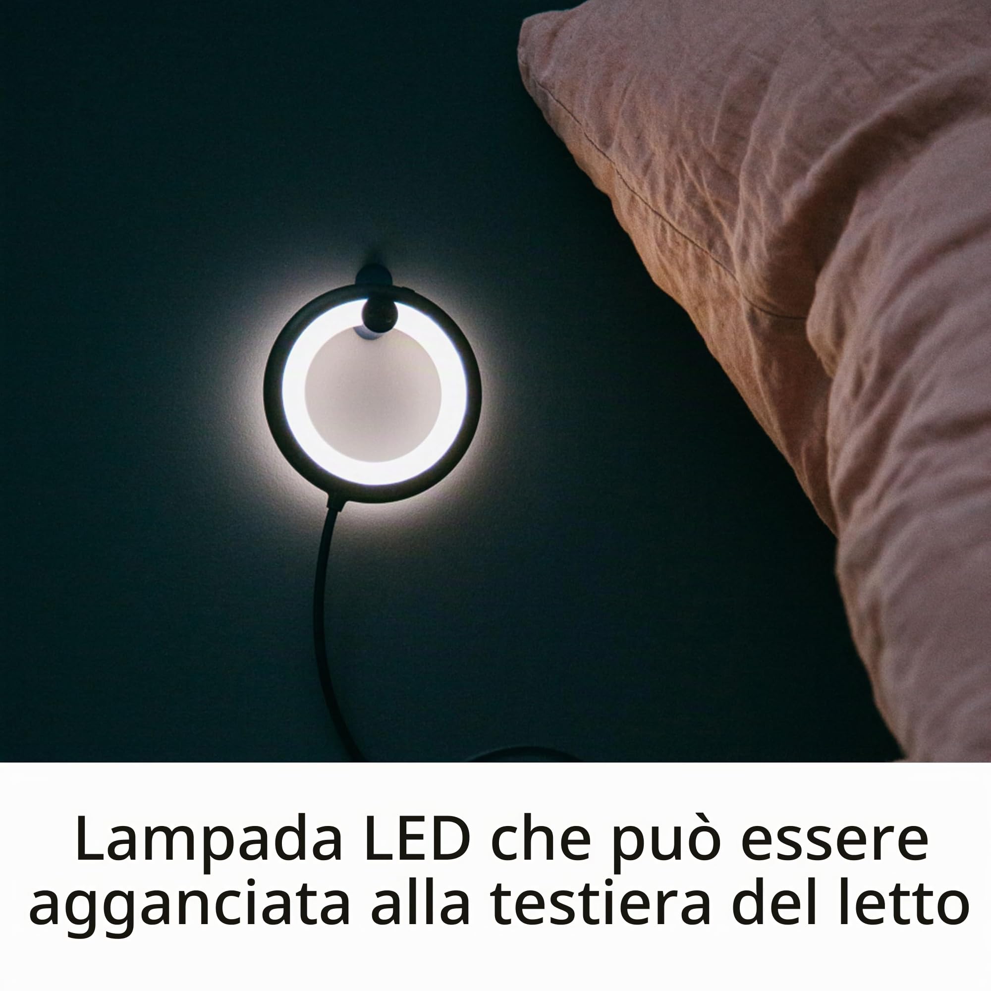 BILY Lampada da lettura a LED, lampada da tavolo, lampada da comodino, con trespolo e clip, confezione da 3 luci in 1, porta USB, 3 livelli di luce - Nero