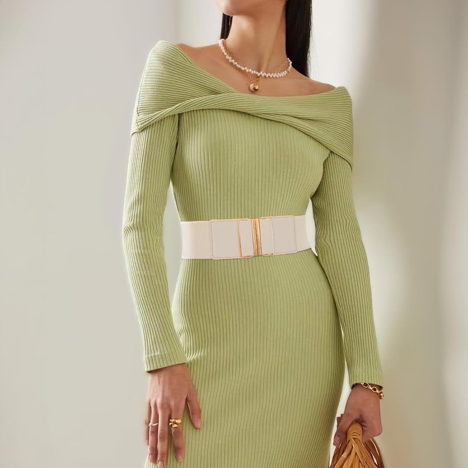 WHIPPY Women Wide Elastic Belt Stretchy Thick Belts for Women Dresses Ladies Fashion Waistband - Image 2