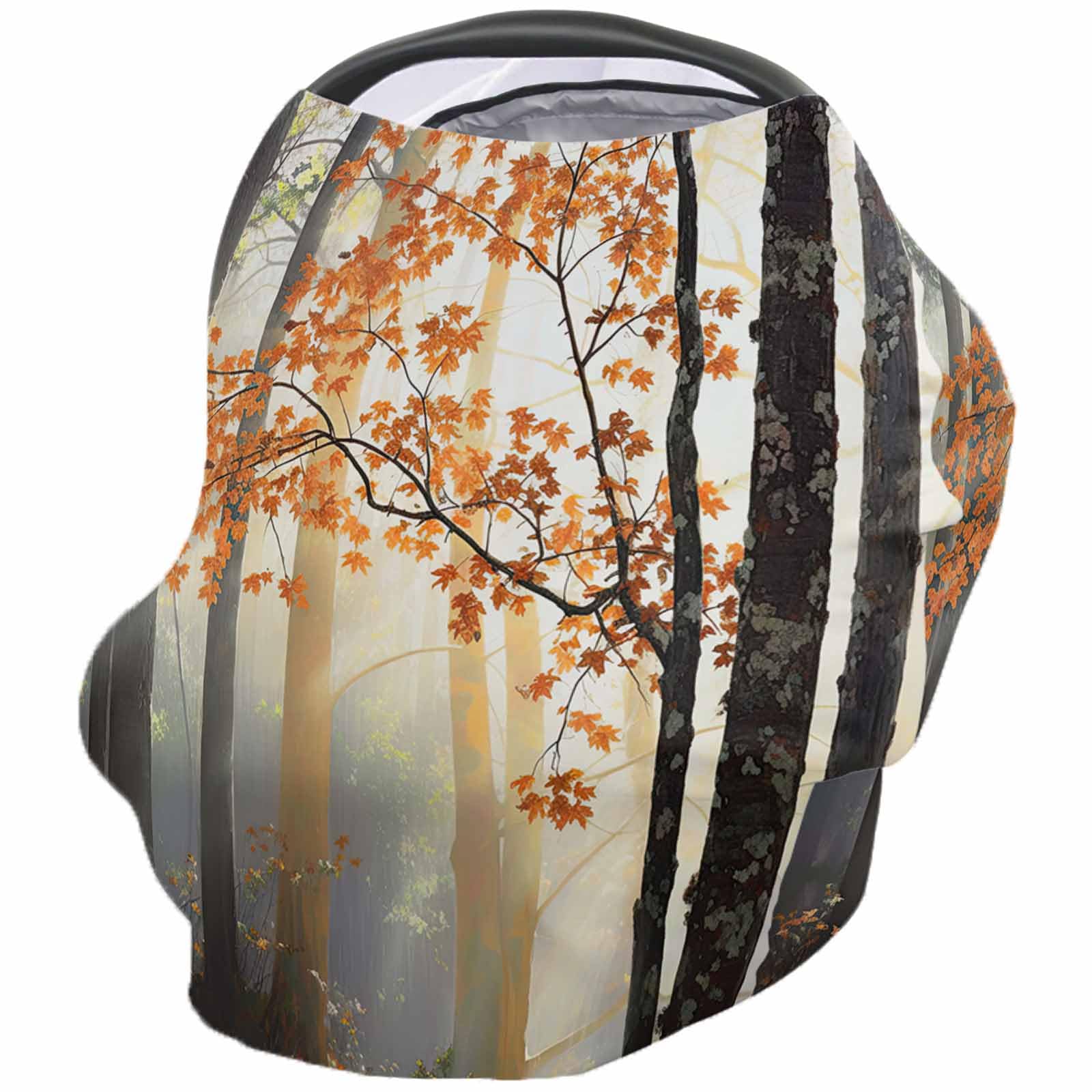 Nursing Cover for Breastfeeding Scarf, Maple Forest Light Tyndall Autumn Baby Car Covers Super Soft Multi Use for Canopy Shopping Cart Cover Blanket Stroller Cover
