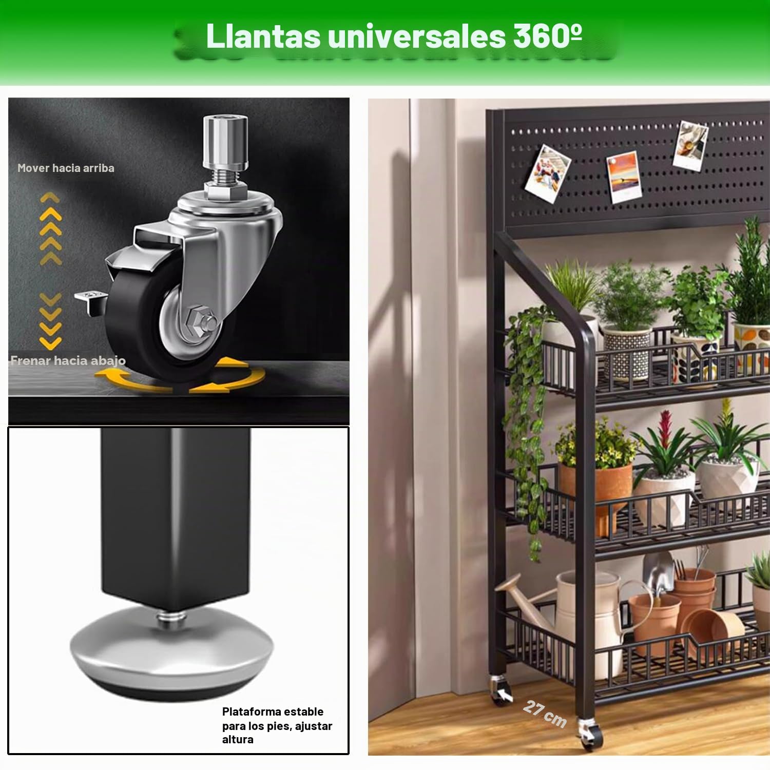 Estante de Aperitivos del Supermercado de 5 Niveles, Estantes de Exhibicidón de Metal con Ruedas, Grande Estante para Aperitivos con 15 Ganchos para Tiendas, Supermercados, Cocinas