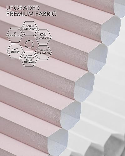 Miniatura 58 de Yoolax Persianas celulares motorizadas compatibles con Alexa, persianas motorizadas opacas inteligentes de panal para ventanas, persianas Color gris