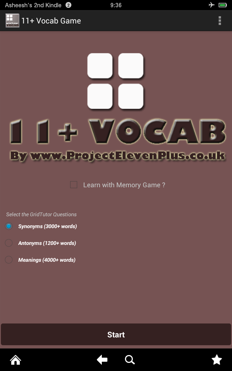 11+ Vocabulary Game App on the Amazon Appstore