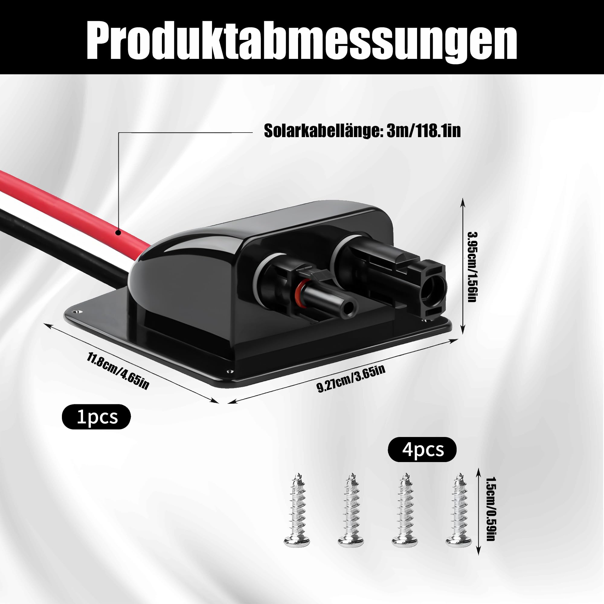 Dachdurchführung Solar Wohnmobil ABS Wasserdicht: Wasserdichte Kabelbox mit 10Ft 10AWG PV-Solarkabel für Wohnmobil Boot Caravan Camping zum sicheren Verlegen von Solarmodulen für Reisende