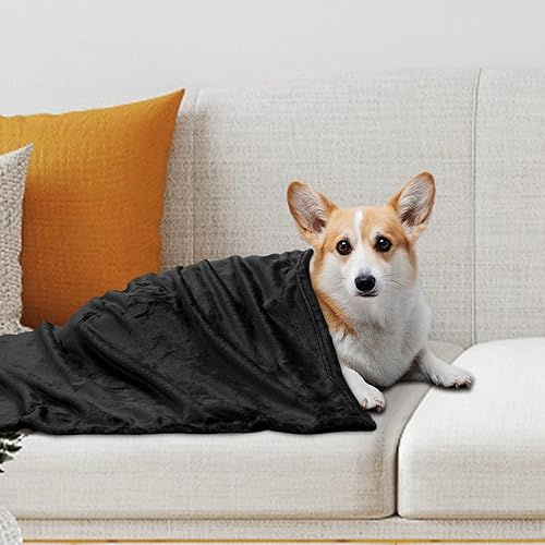 Miniatura 2 de Manta grande para perros grandes, 30 x 40 pulgadas, manta de forro polar suave para perros grandes, lavable, color cian, cálida manta resistente al