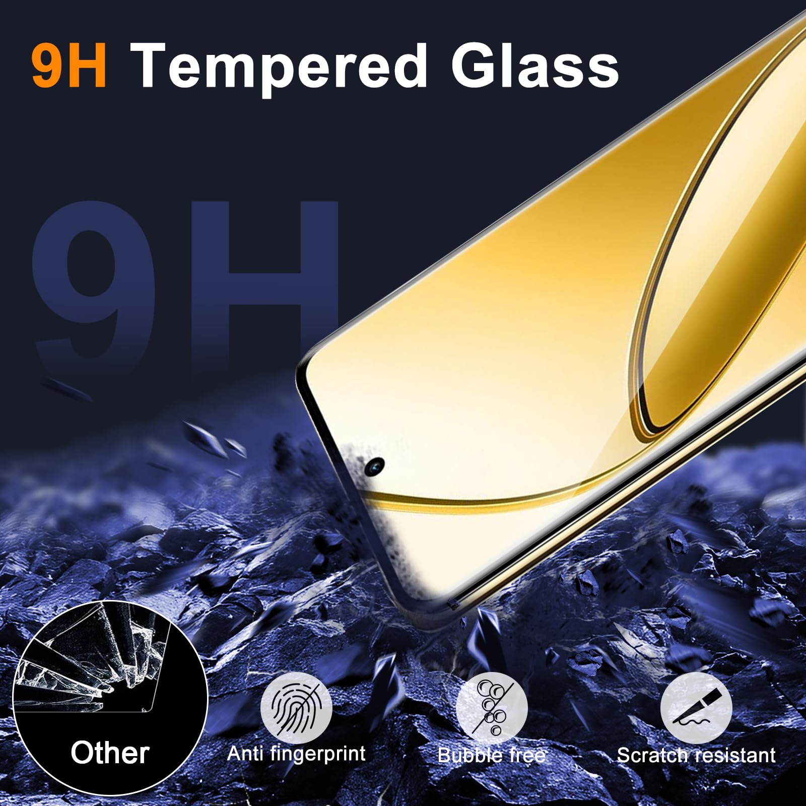Locofun Pellicola Vetro Temperato per Realme GT 6T/ GT 6 e Protezione Lente Fotocamera, Durezza 9H Schermo Protettiva Film [2+2 Pezzi], Anti Graffi Niente Bolle