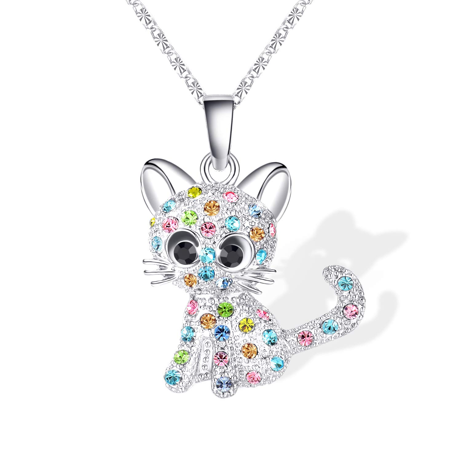 Shonyin Evil Eye Pendant Necklace for Women Dainty Blue Eye Turkish Ojo Amulet Protection CZ Dainty Jewelry Gifts,Chain 18.6"+2"