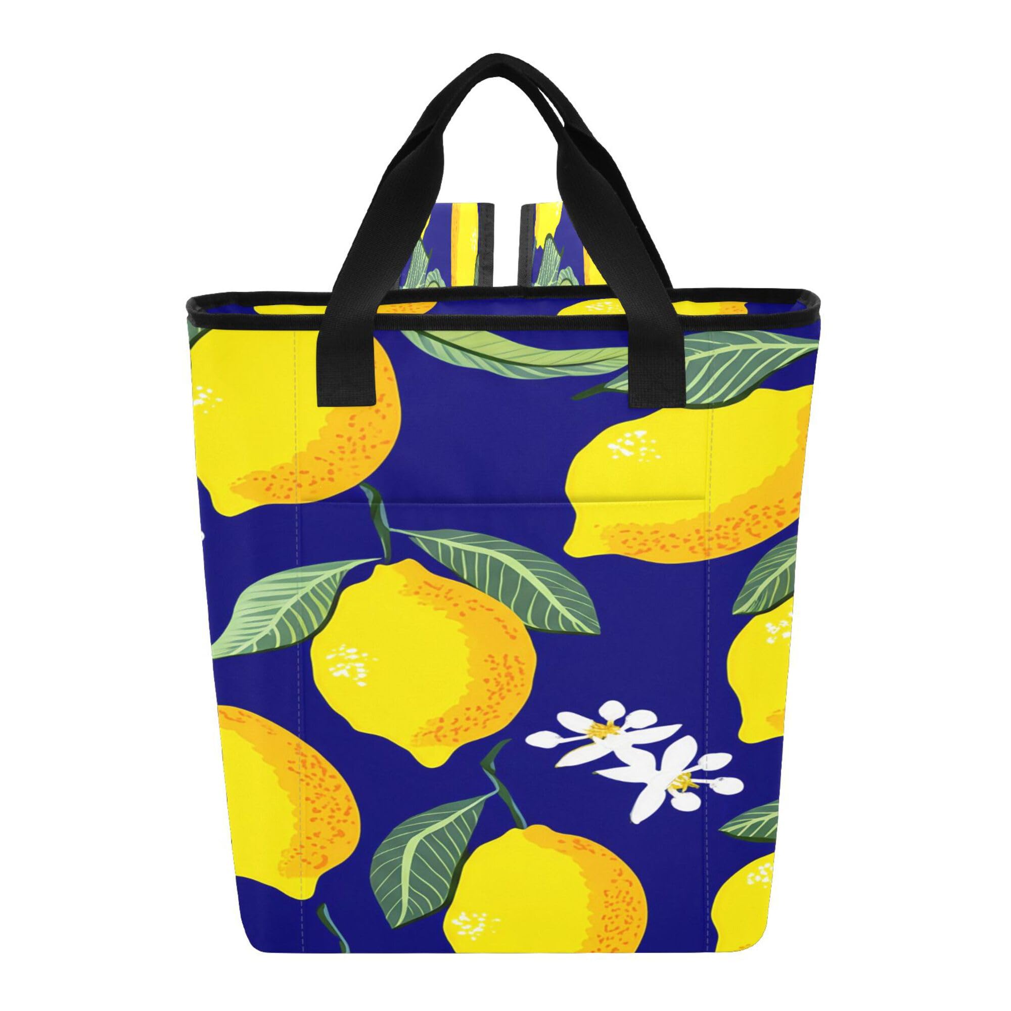 PYBUG Lemon Reusable Insulated Backpack 36 Cans,Large Leakproof Portable Cooler Tote Organizer for Office Picnic Hiking Beach BBQ