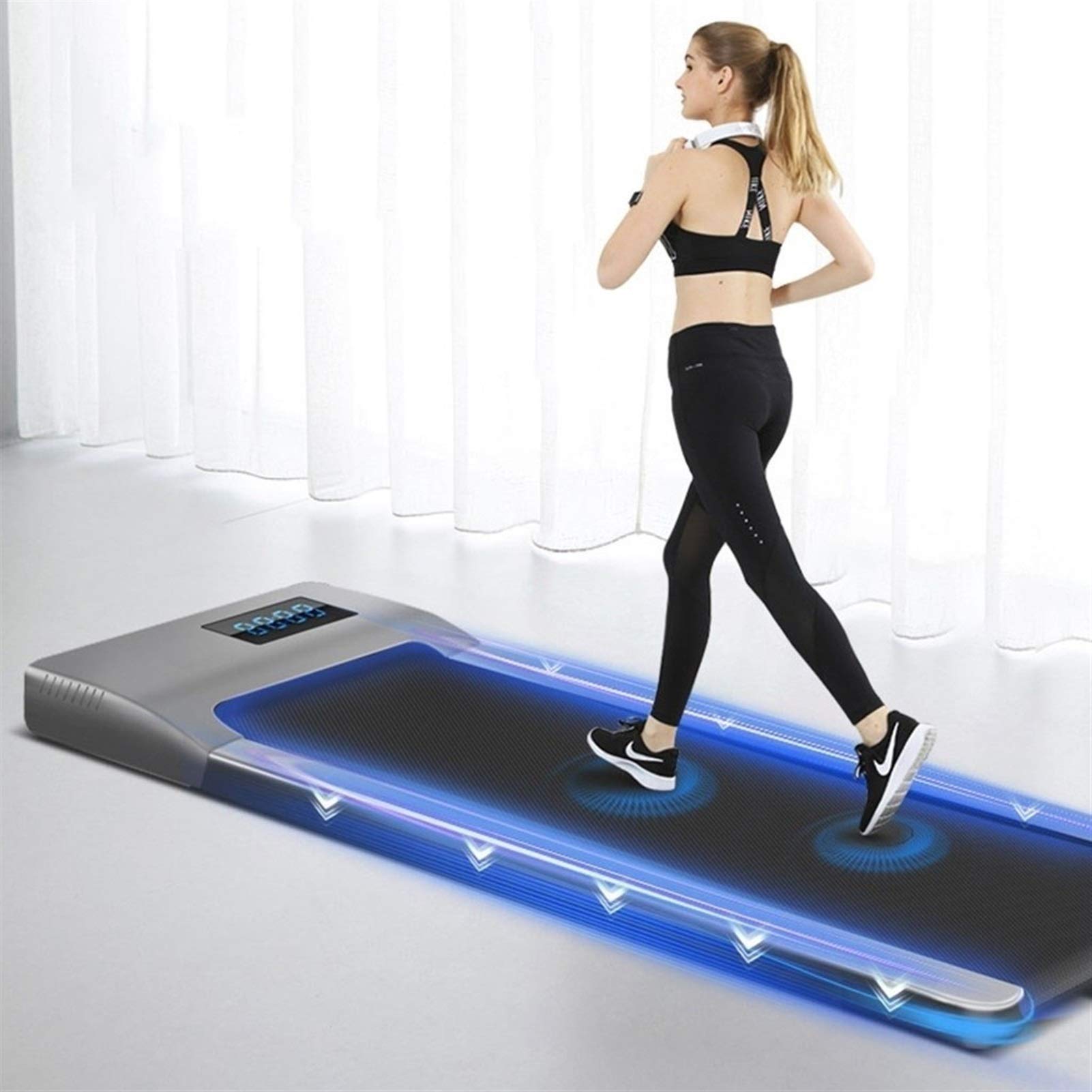 DLILI Portable Foldable Freadmill,Household Mini Flat Treadmill, Slim  Fitness Equipment with Bluetooth, Professional Under Desk Electric Pad  Treadmill