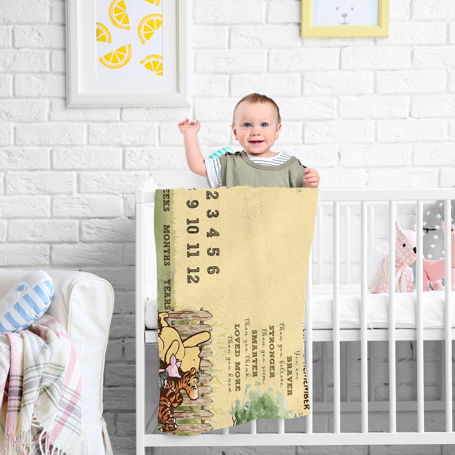 Snapklik.com : Classic Winnie Baby Stuff, Winnie Quotes Monthly Babies  Milestone Blankets, Newborn Photography Background Decor, Perfect For Baby  Shower Birthday Party, image size:1500x1500