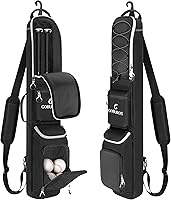 GOBUROS Baseball Bat Bag for 3-4 Bats with Fence Hook & Adjustable Strap - Water-Resistant for Baseball, Softball, T-Ball