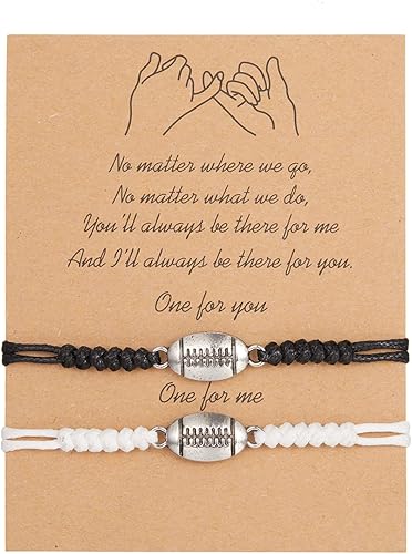 Miniatura 7 de COLORFUL BLING Paquete de 2 pulseras deportivas de voleibol de baloncesto para mujeres, hombres, adolescentes, trenzadas, ajustables, de béisbol,