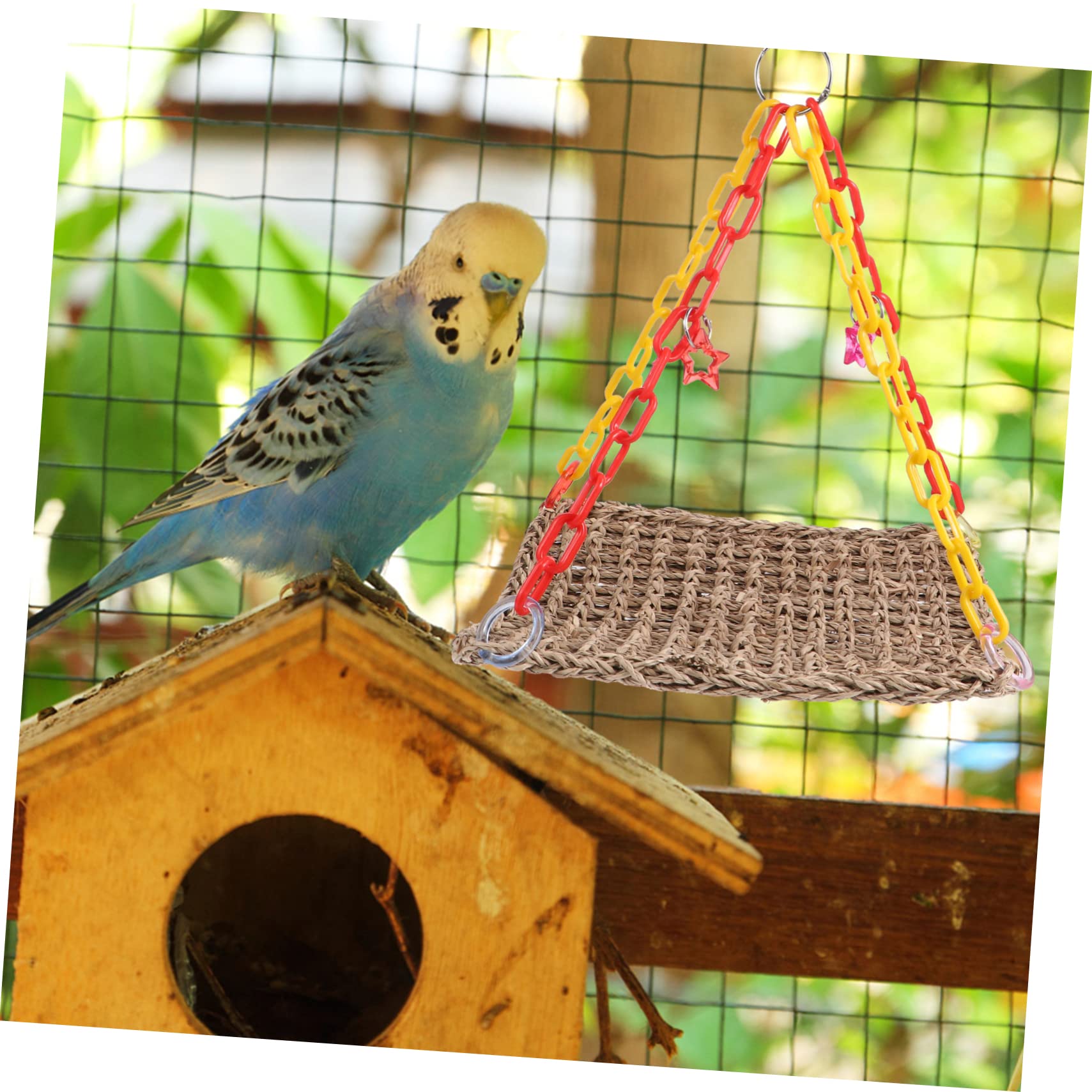 Happyyami Pet Parrot Chewing Toy Handgefertigter Vogelspielzeug-hängeschaukel Aus Stressabbau Und Spielspaß Für Wellensittiche Und Nymphensittiche Jedem Käfig