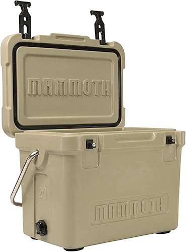 Miniatura 46 de Mammoth Coolers Serie Cruiser, cofre de hielo rígido aislado con construcción duradera de doble pared rotomoldeada, ideal para actividades Beige