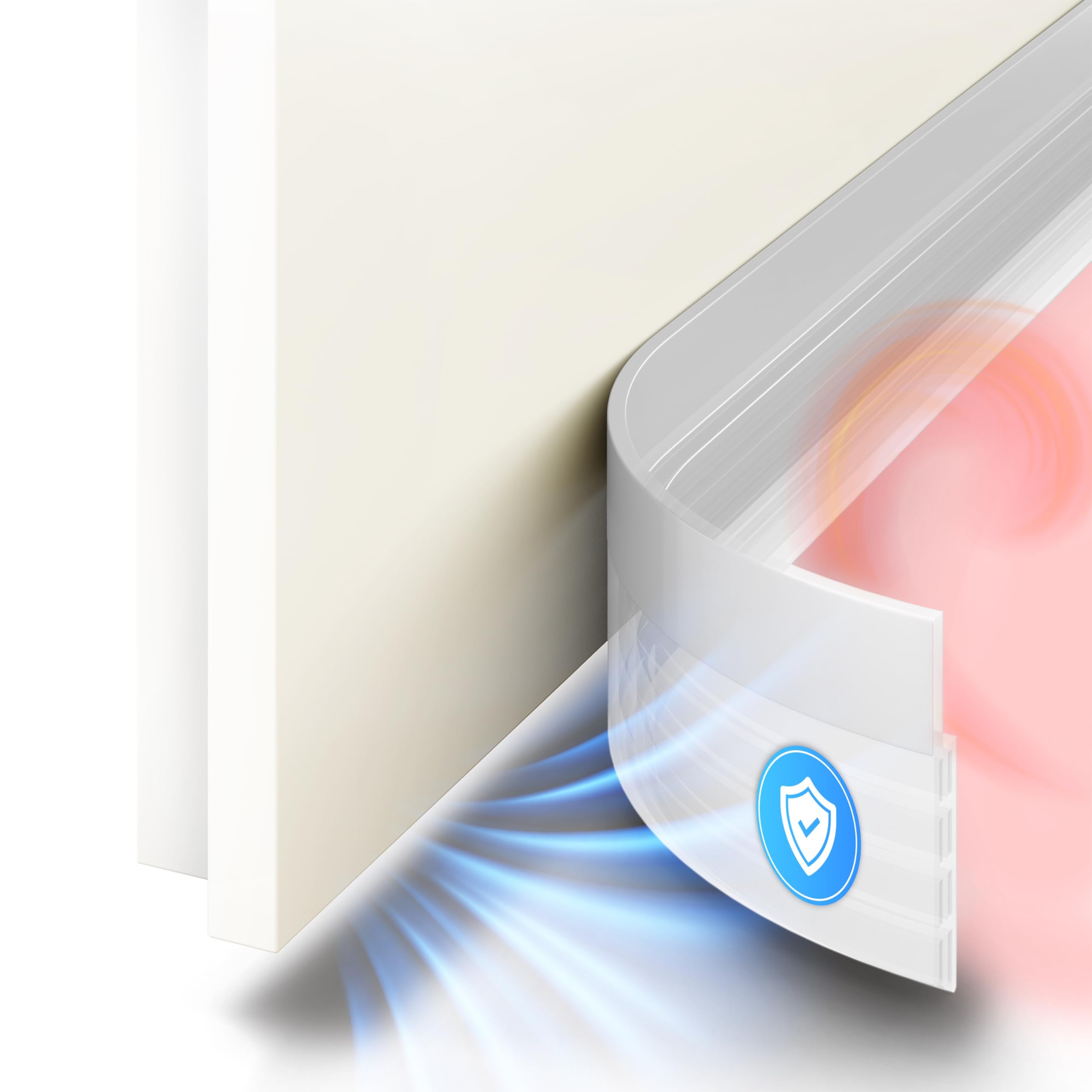 SilverRack Paraspifferi porta blindata Premium - Paraspifferi sottoporta - 1x2m Trasparente - Paraspiffero Isolante dal Freddo Ideale per l'Isolamento Acustico - Paraspiffero per Porta d'Ingresso