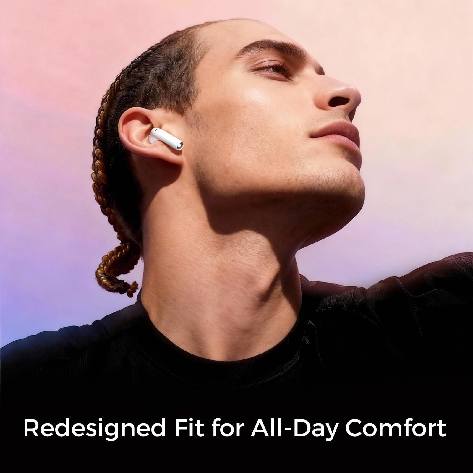 yobola Cuffie Bluetooth 5.4, In-Ear Auricolari Wireless Hi-Fi Stereo con 4 Microfoni HD, Comodo Mini Controllo Tattile IPX7 Impermeabili USB-C 27 Ore Cuffiette per Smartphone/Portatili/Sport, Bianco